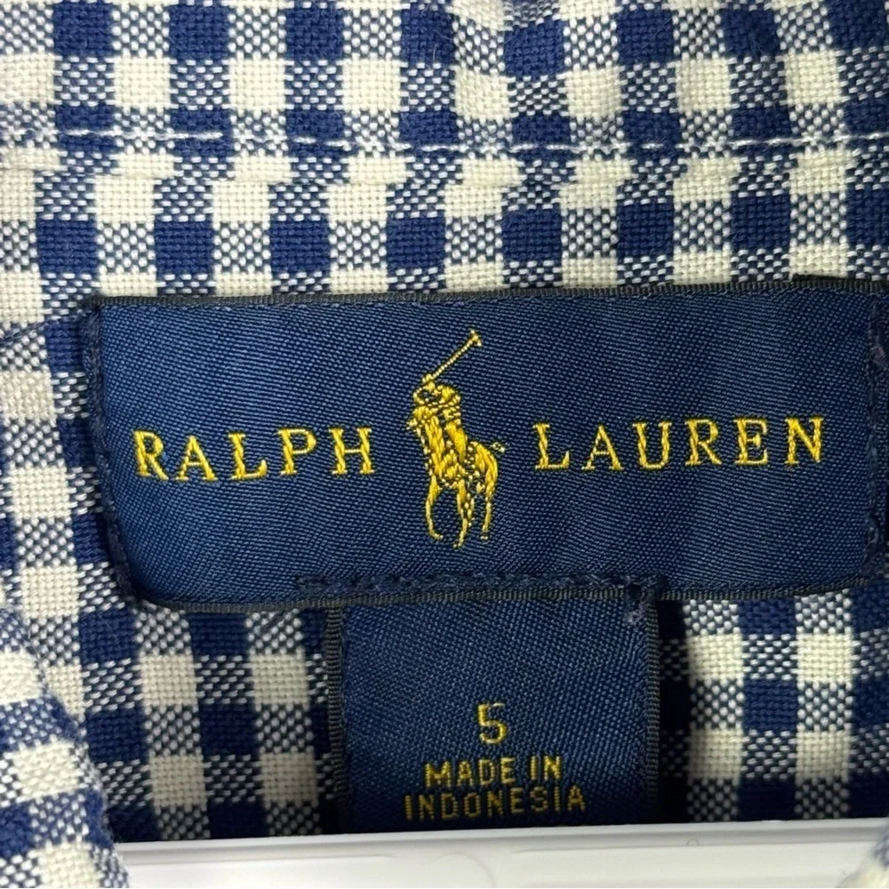Ralph Lauren Blue Casual Button Down Shirt Kids Size 5